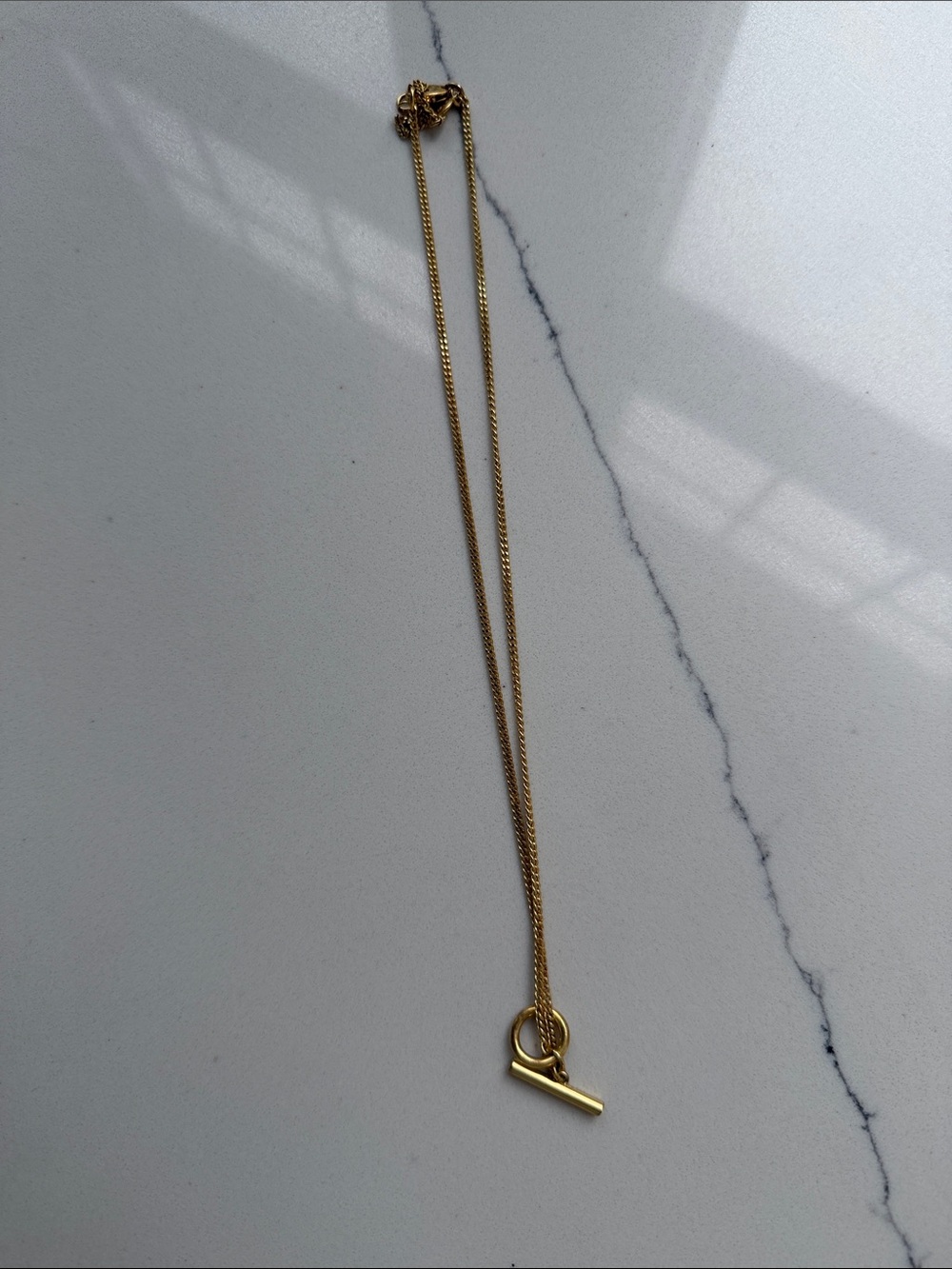 Madewell Gold Bar and Ring Pendant Necklace